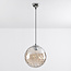 Suspension contemporaine en verre cognac avec renflement - Hades