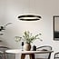 Suspension design Cercle en noir à anneaux LED dimmables