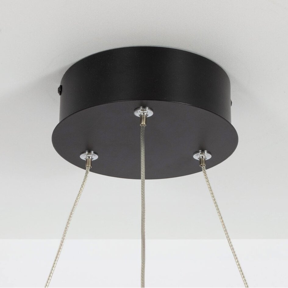 Suspension design Cercle en noir à anneaux LED dimmables