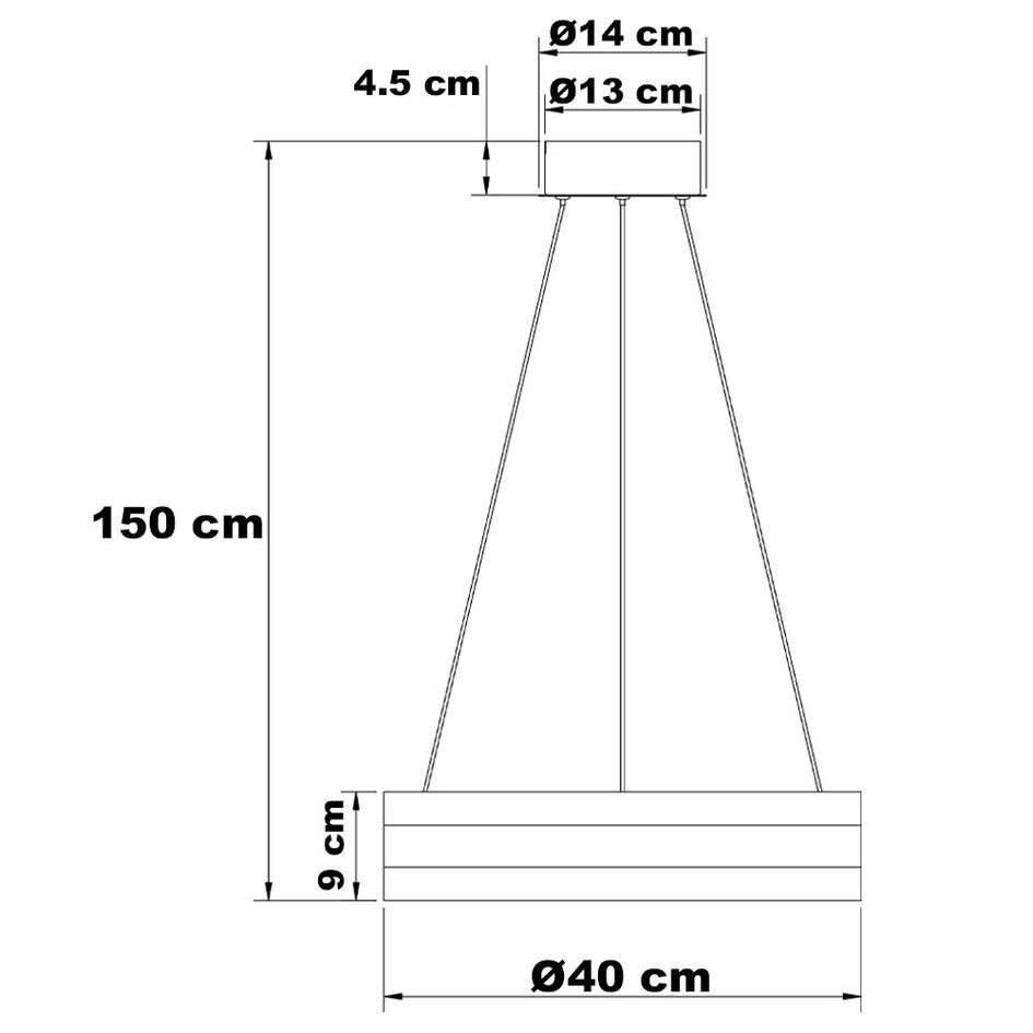 Lampe suspendue design noire dimmable - Cercle