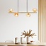 Suspension Soikea 4 lumières - doré avec globes en verre ambré