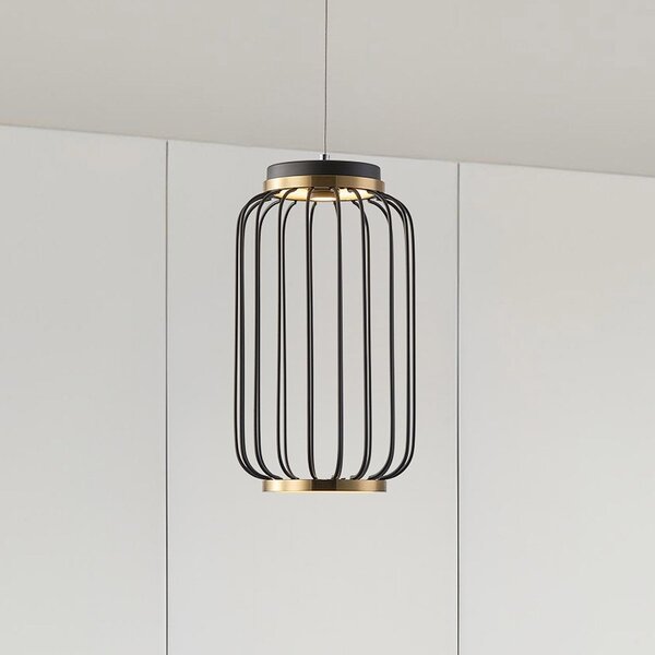 Suspension Puri avec LED intégrée - noir et doré