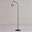 Lampadaire design Kuld en noir, bronze et verre fumé