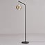 Lampadaire design Kuld en noir, bronze et verre fumé