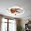 Ventilateur de plafond Zefiros avec LED intégrée, à intensité variable - bambou