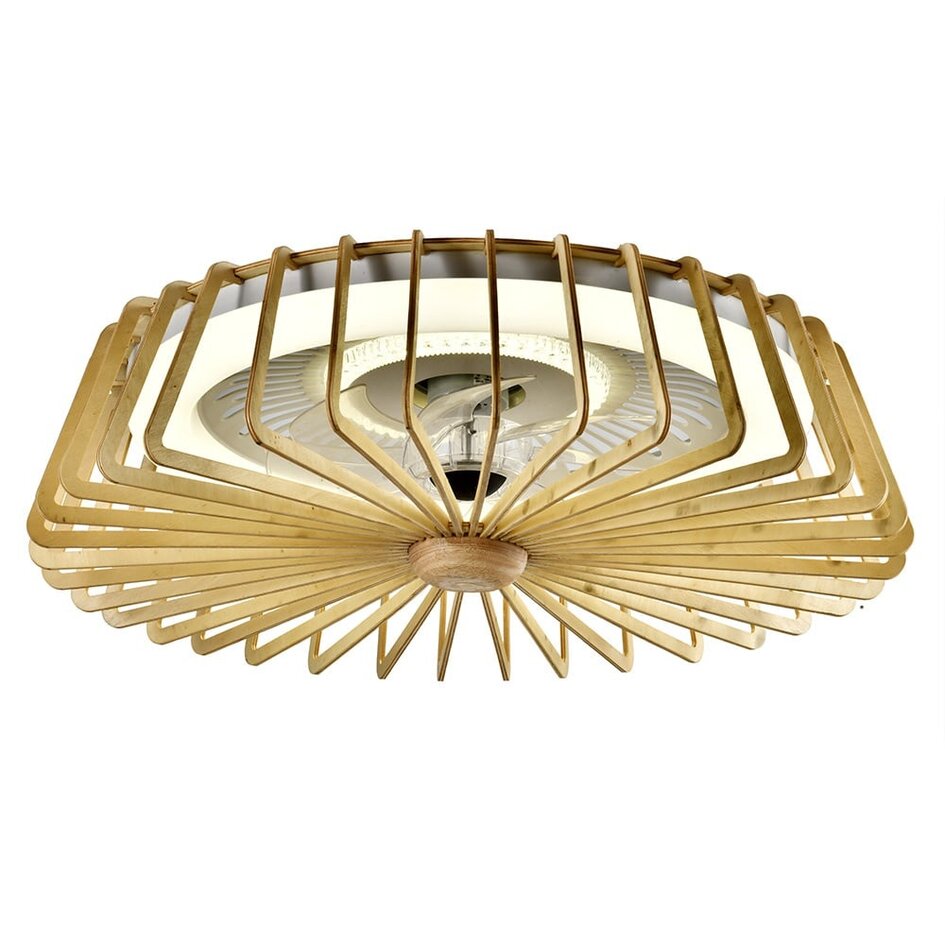 Ventilateur de plafond Anémone avec LEDs dimmables intégrées - bambou