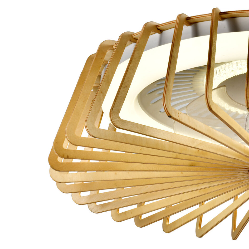 Ventilateur de plafond Anémone avec LEDs dimmables intégrées - bambou