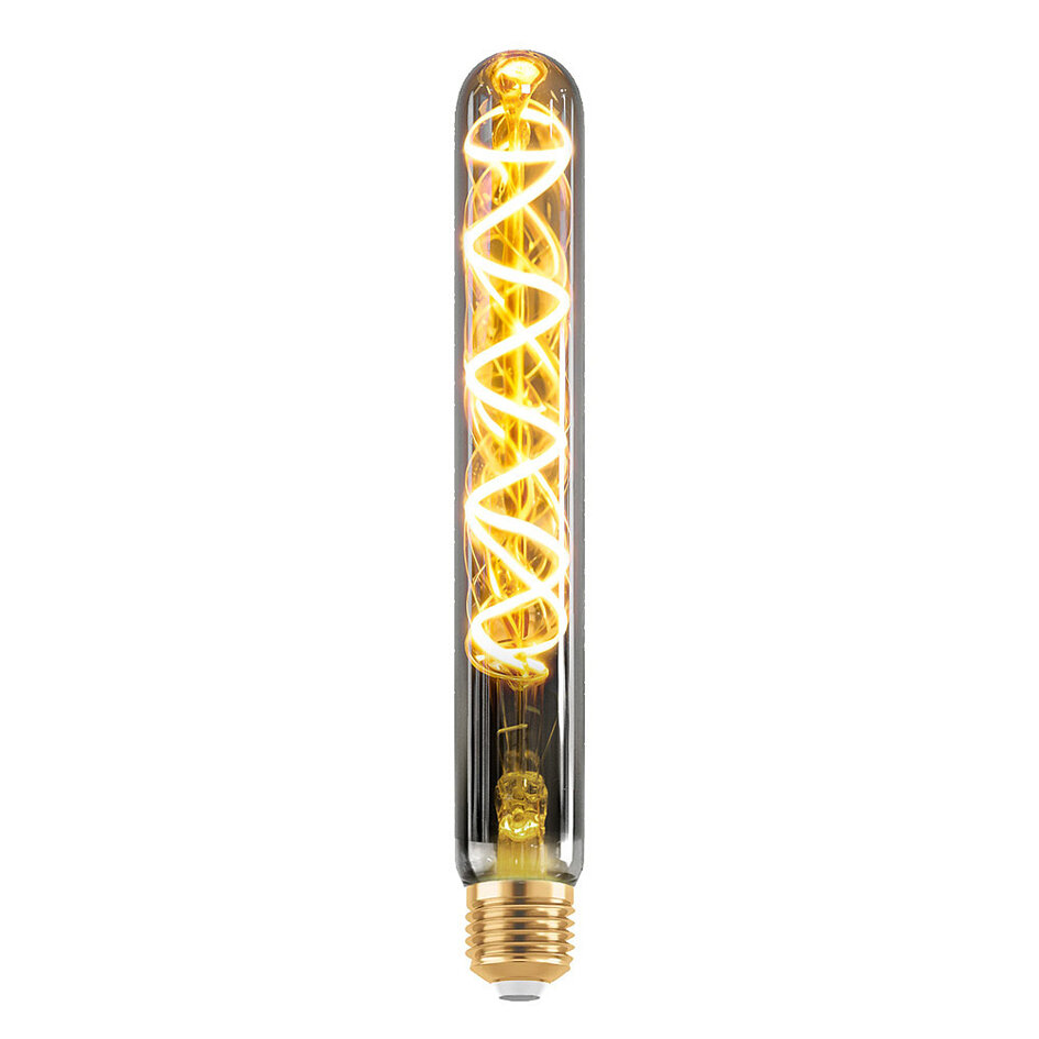 Ampoule tube LED E27 dimmable, spirale fumée, 30 cm