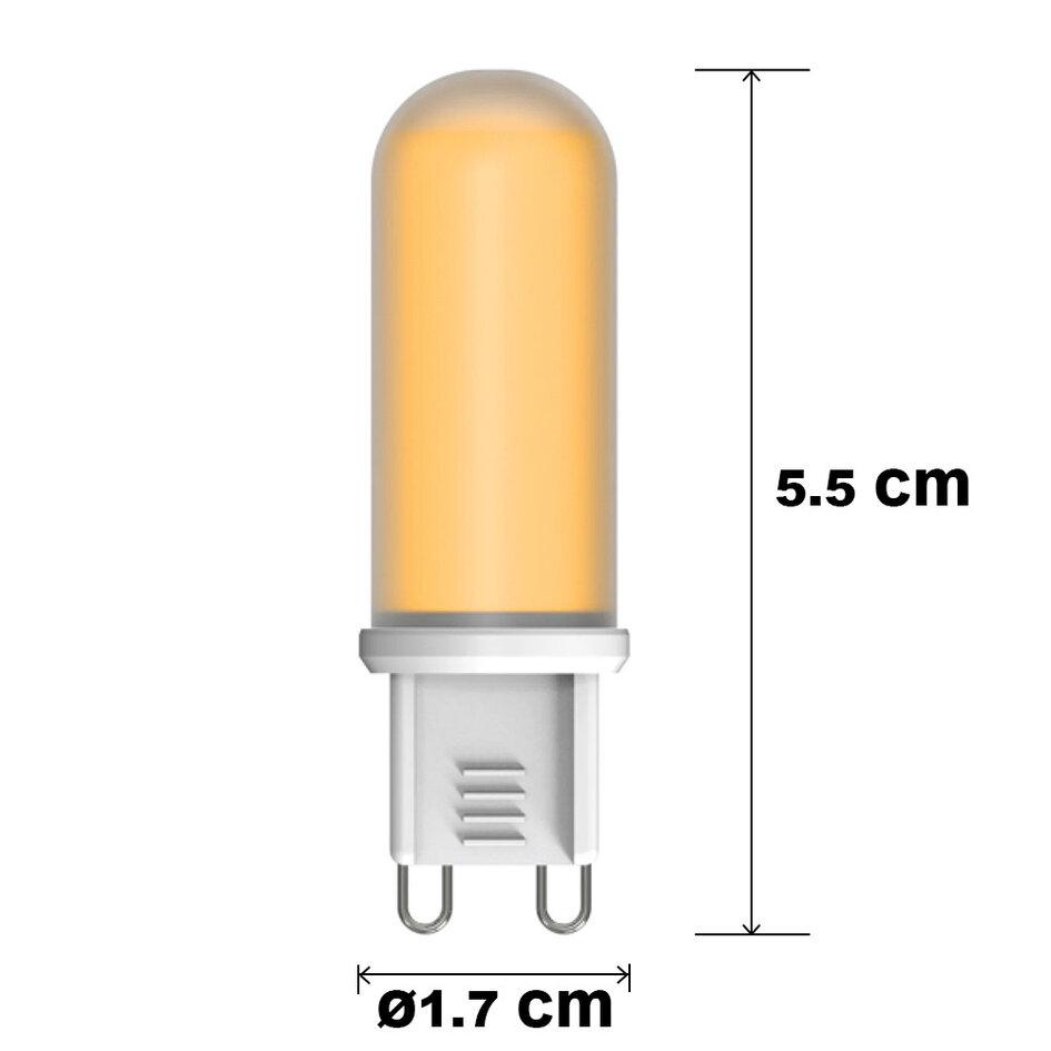 Spot LED G9 dimmable, verre dépoli, 2700K, 4,2W