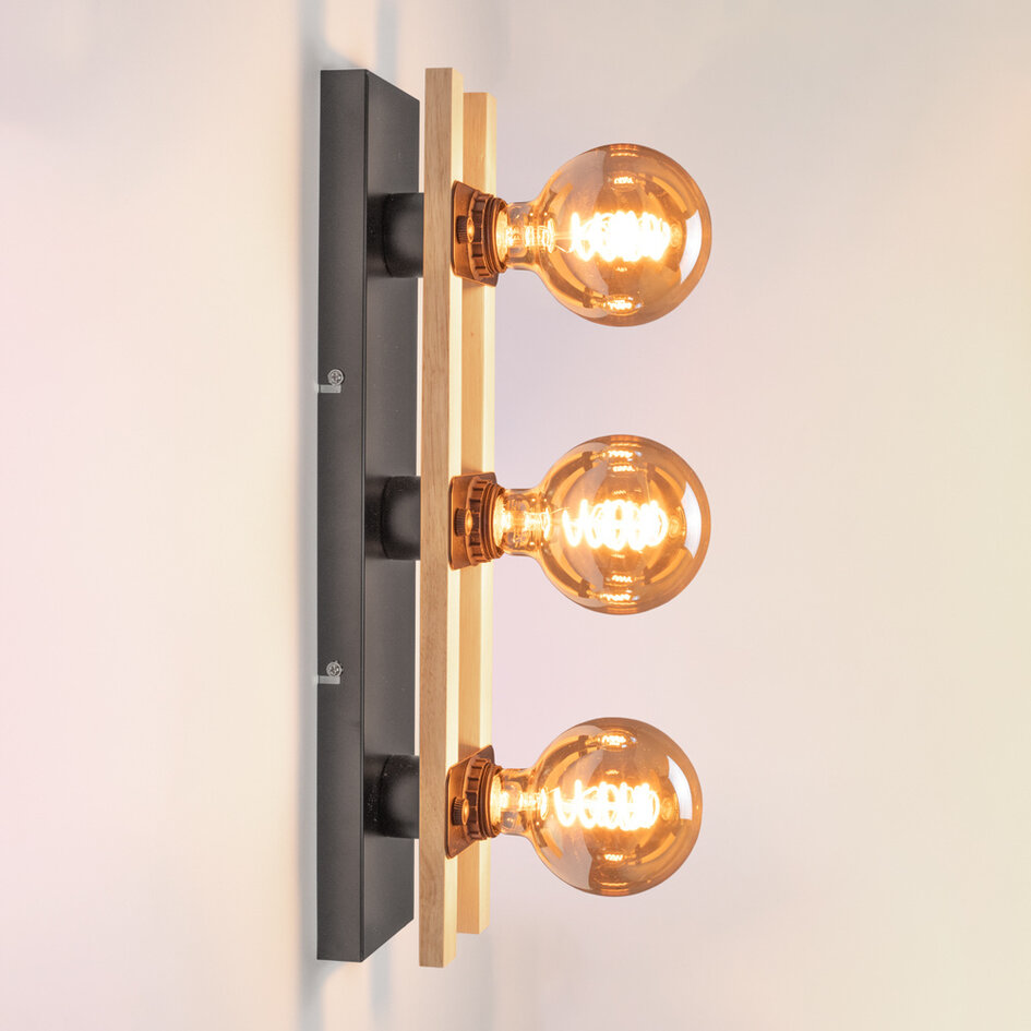 Applique noire à 3 branches - Nolan