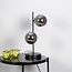 Lampe de table 2 lumières avec verre fumé avec effet miroir et cadre noir - Ethan
