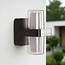Applique murale extérieure 2 lumières Diona - noire avec LED intégrée