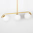 Suspension Marc 3 lumières en verre opalin - blanc opalin et doré