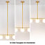 Suspension Marc 3 lumières en verre opalin - blanc opalin et doré