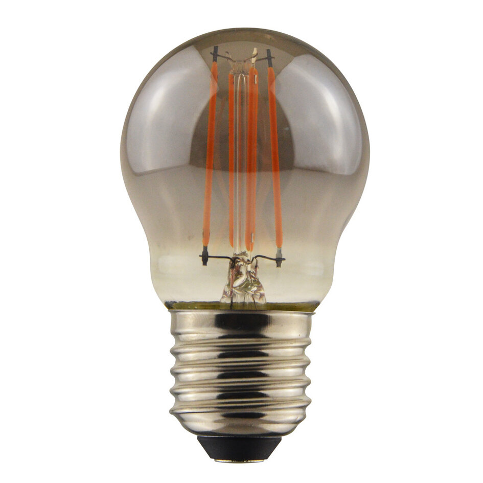 Ampoule LED E27, Ø45mm, 4,5W, 1800K, verre fumé, dimmable à 3 niveaux