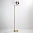 Lampadaire design Connor en doré, verre fumé et effet miroir