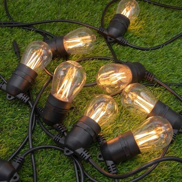 Guirlande lumineuse solaire 25 m, 25 ou 30 ampoules forme W, 30W
