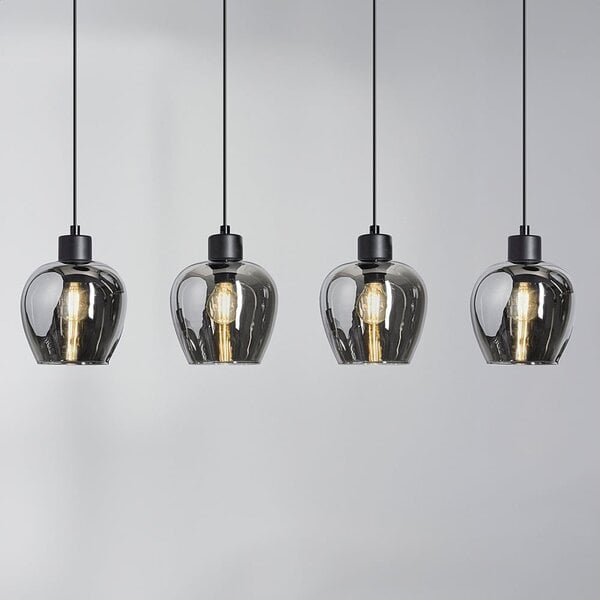Suspension Sanford 4 lumières - verre fumé