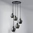 Suspension Glendale 5 lumières - verre fumé
