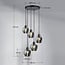Suspension Glendale 5 lumières - verre fumé