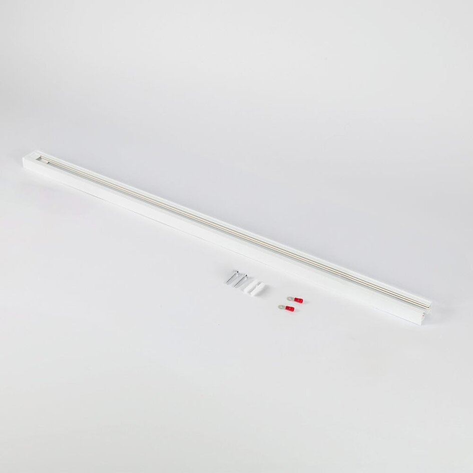 Rail monophasé raccordable de 75 cm sans bloc d’alimentation, embout inclus, blanc