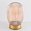 Lampe à poser Inci - doré avec verre ambré nervuré