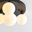 Plafonnier Taira 4 lumières - noir et globes en verre blanc