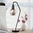 Lampe à poser Dewi - noir avec cuivre et verre fumé