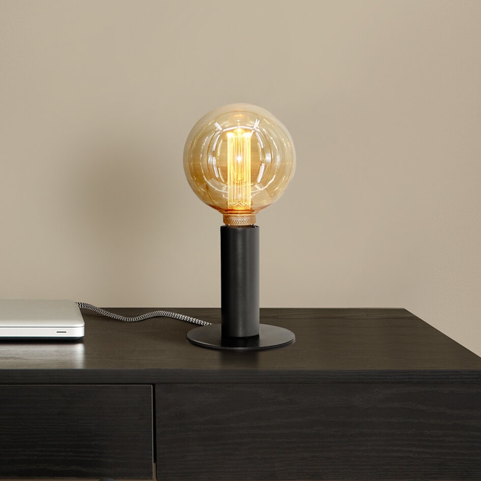 Lampe à poser Niek - noir au design ouvert en métal