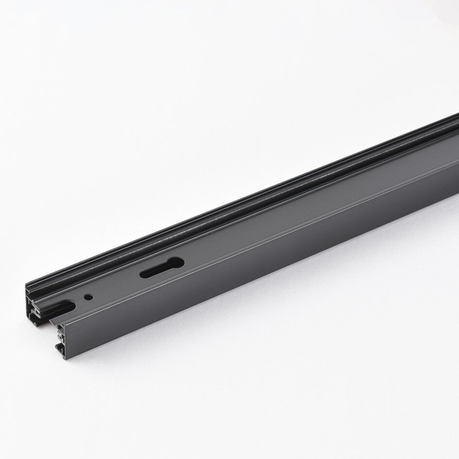 Rail monophasé raccordable de 75 cm sans bloc d’alimentation, embout inclus, noir