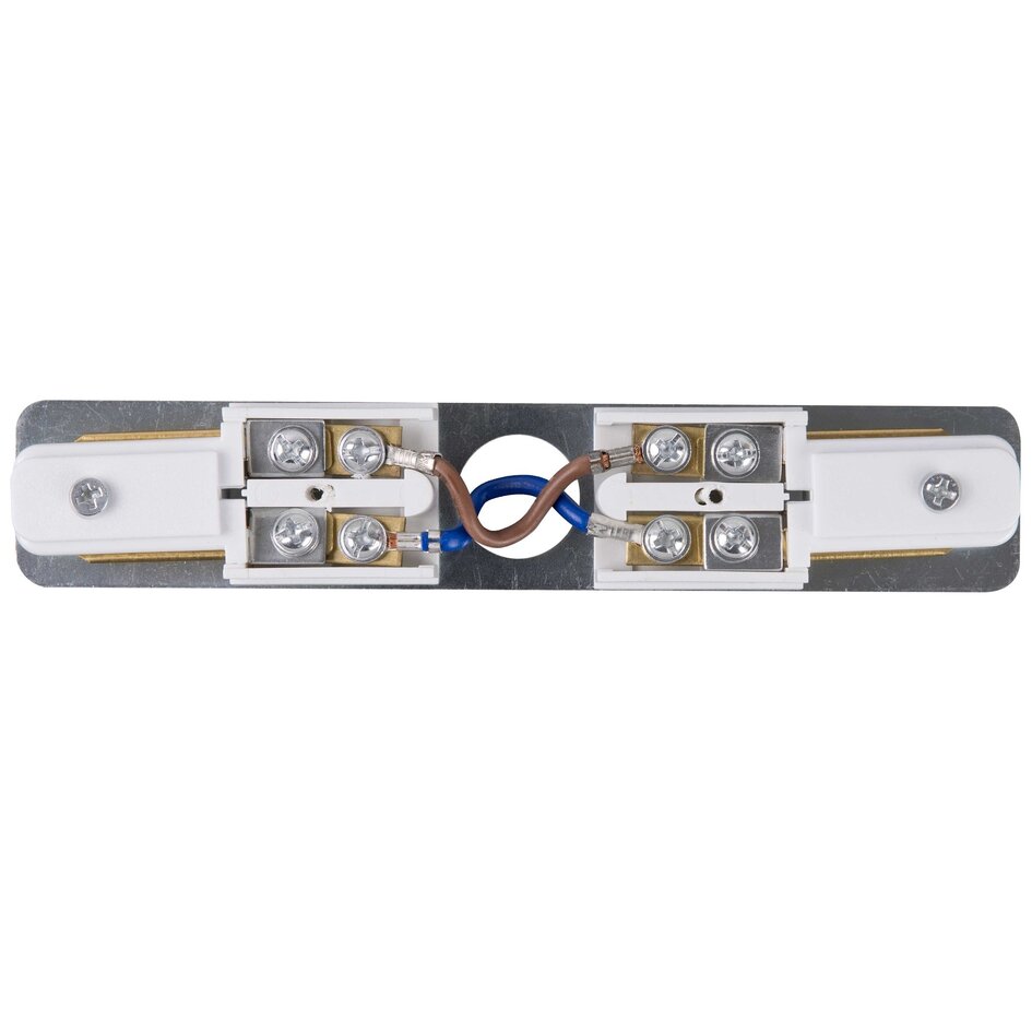 Connecteur droit double face pour rail monophasé - blanc