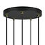 Suspension design 5 lumières Baton - noir mat, doré sable et ambre