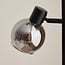 Lampadaire moderne Mesa 3 lumières, noir mat et verre fumé gris