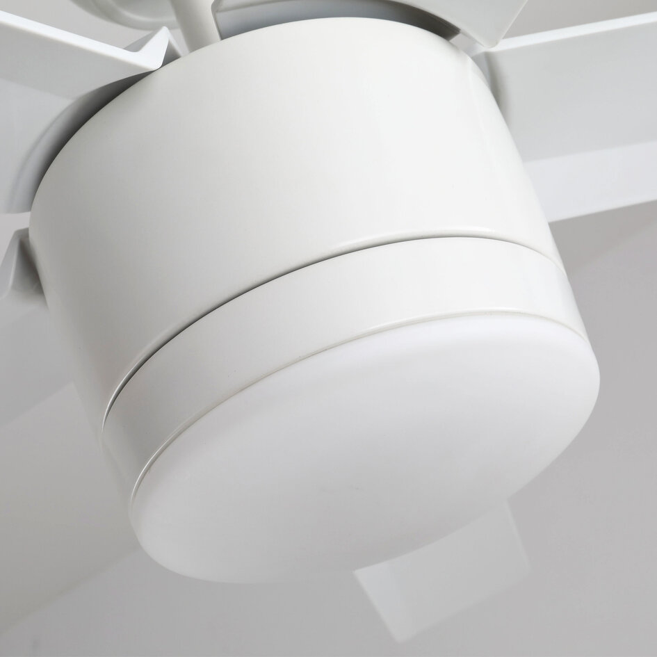 Ventilateur de plafond moderne blanc avec télécommande et LED - Rico