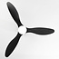 Ventilateur de plafond avec éclairage, trois ailettes, noir - Zazoe