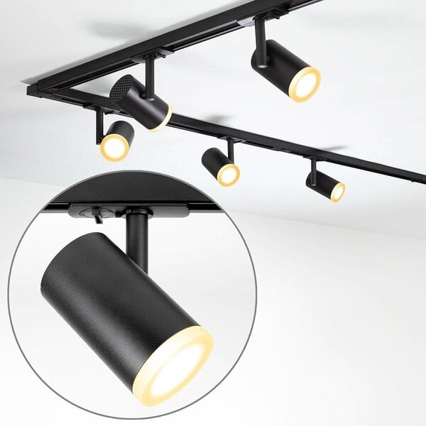 Kit rail monophasé de 3 mètres et spots June, noir
