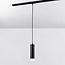Suspension tube Luke pour rail monophasé, noir à diffuseur mat