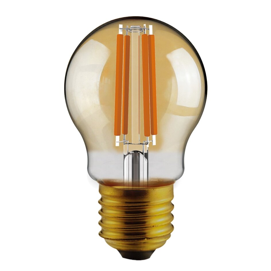 Ampoule LED à filament E27 2.5W, 2200K, verre ambré, Ø45, dimmable en 3 étapes