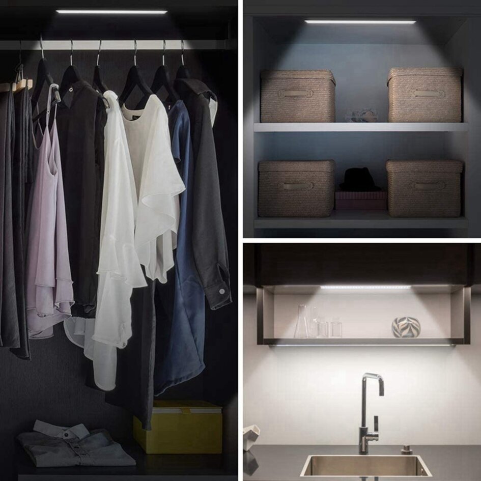 Éclairage d'armoire avec détecteur de mouvement argenté - Alana