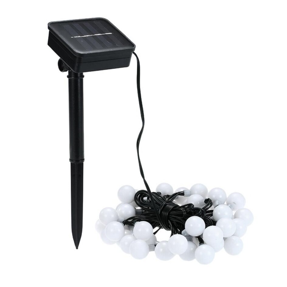 Guirlande lumineuse solaire à globes ronds Atlas, 12 m, 100 ampoules