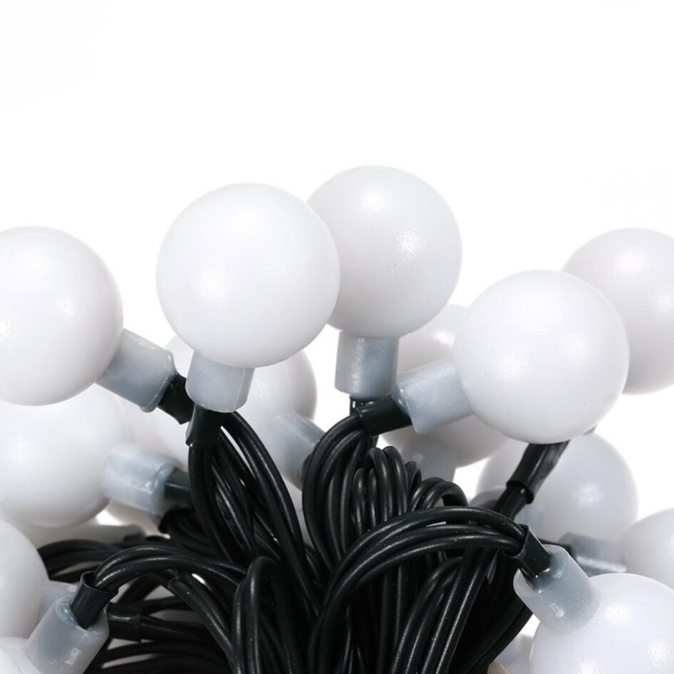 Guirlande lumineuse solaire à globes ronds Atlas, 12 m, 100 ampoules