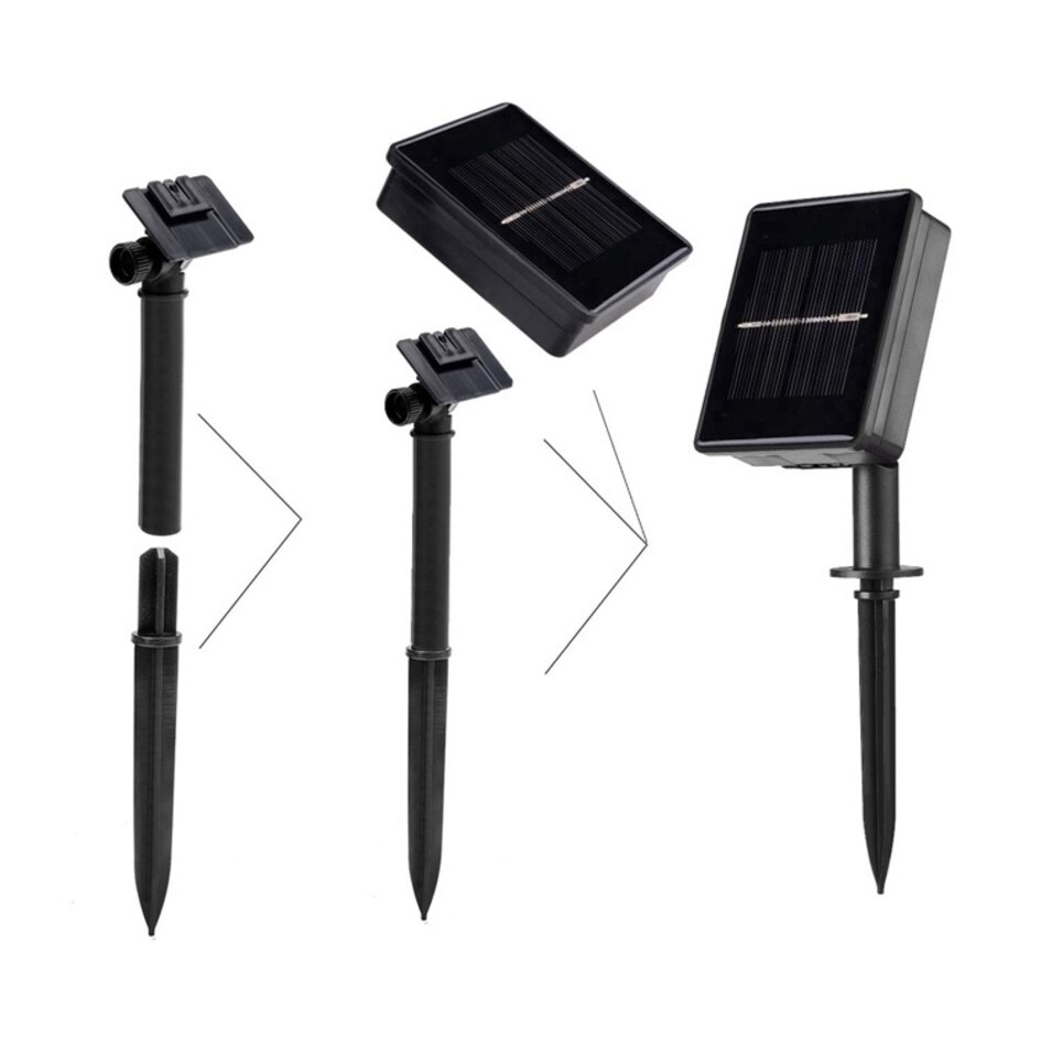 Guirlande solaire avec texture 12 mètres 100 ampoules - Rowan