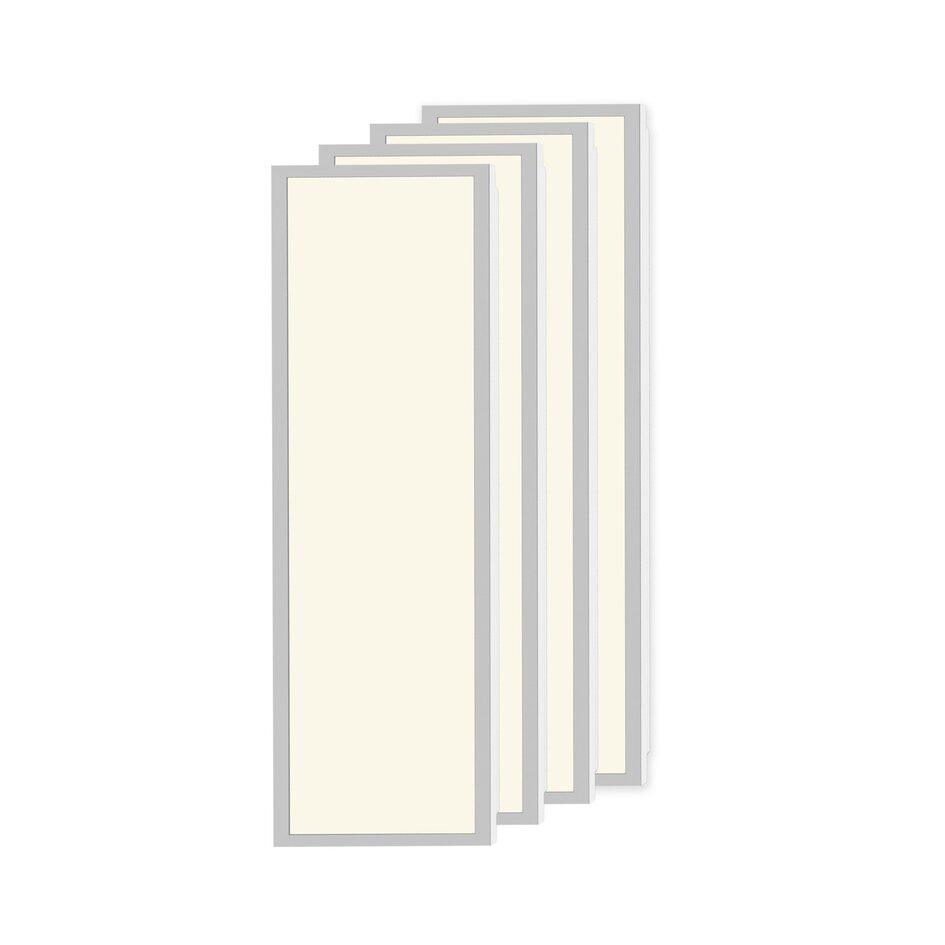 Kit de 4 x panneaux LED 120 x 30 cm, 36 W, 3000 K - 100 lm/W