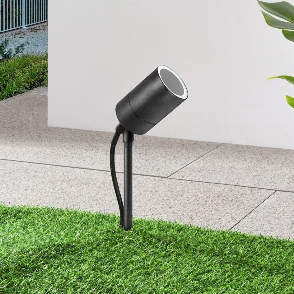 Spot projecteur de jardin moderne noir - Clark