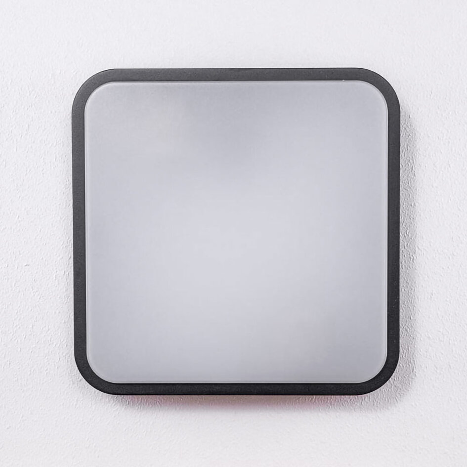 Applique murale extérieure design carrée noire - Seb