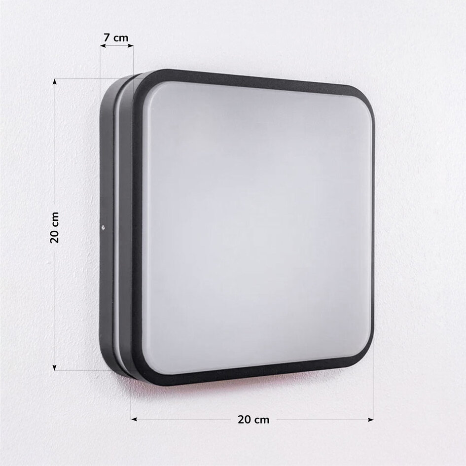 Applique extérieure moderne carrée noire - Seb