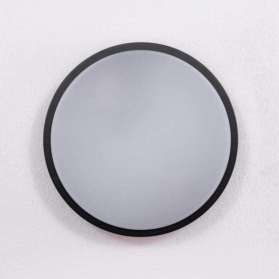 Applique murale extérieure ronde Lea - noire diamètre 20 cm