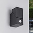 Applique murale extérieure orientable Mila avec détecteur - noire avec LED intégrée
