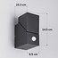 Applique murale extérieure orientable Mila avec détecteur - noire avec LED intégrée
