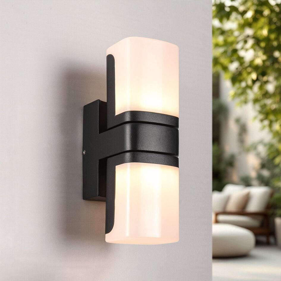 Applique d'extérieur moderne noire orientable - Bobby